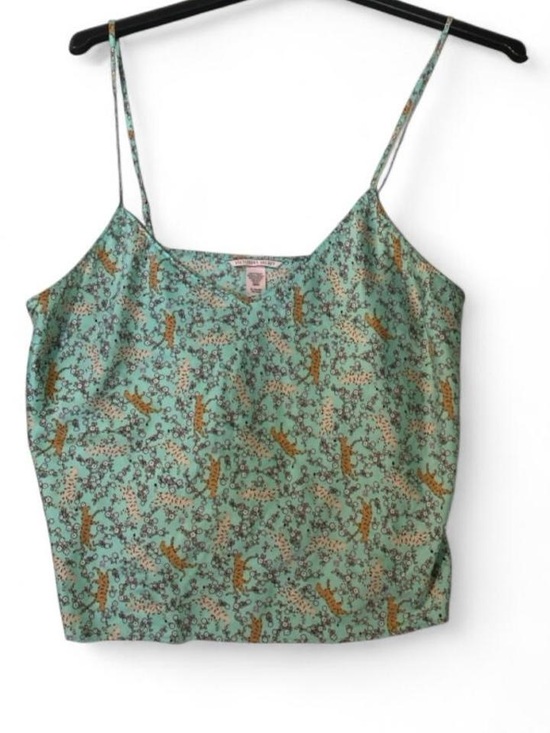 Victoria's Secret Tops - Victoria's Secret Mint Green Floral Print Satin Cami